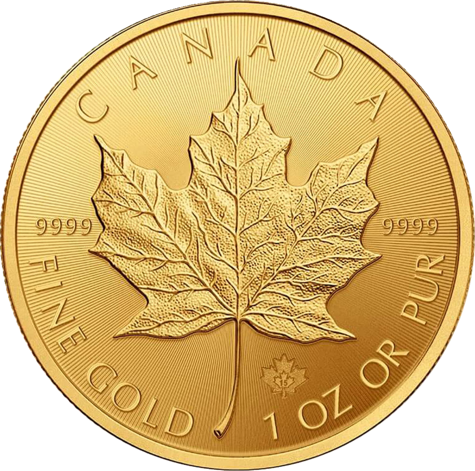 1 oz Gold Canadian Maple Leaf, reverse