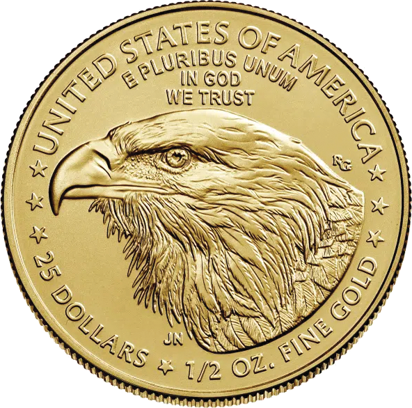 1/2 oz Gold Proof American Eagle, reverse