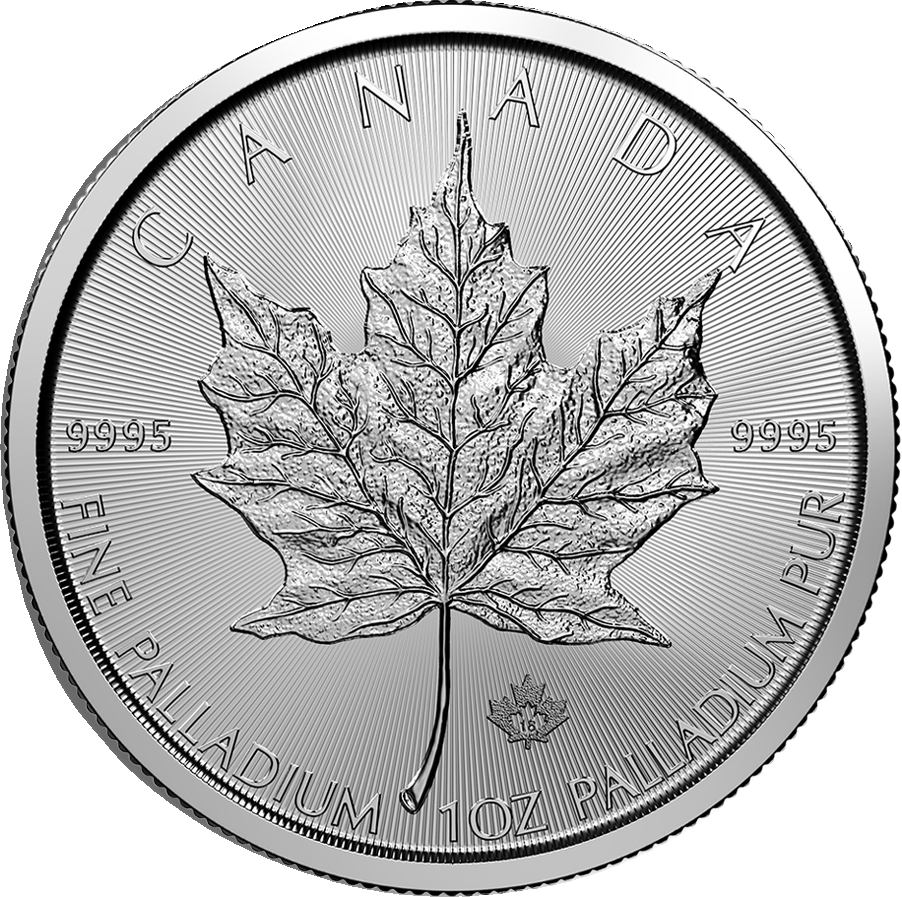 1 oz Palladium Canadian Maple Leaf, reverse