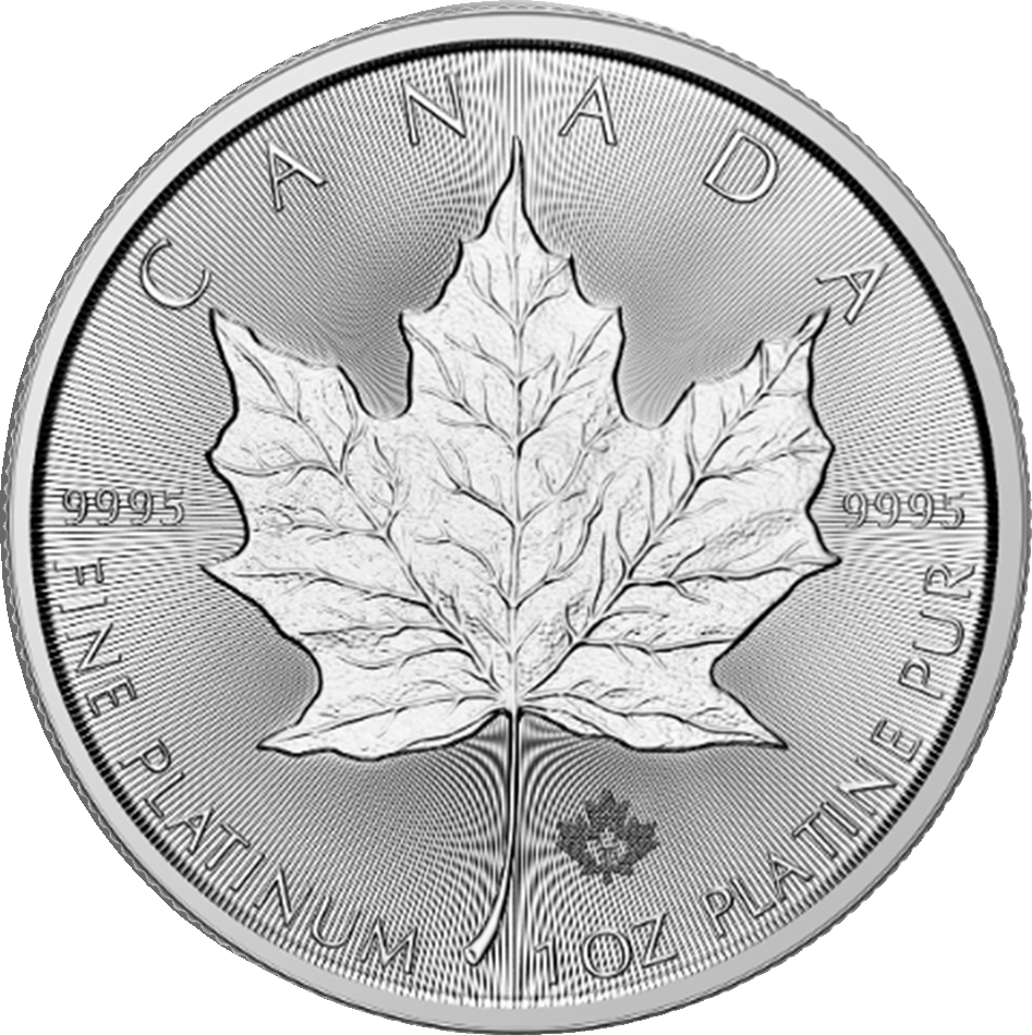1 oz Platinum Canadian Maple Leaf, reverse