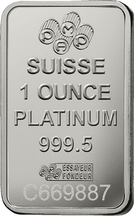 1 oz Platinum Bar, back