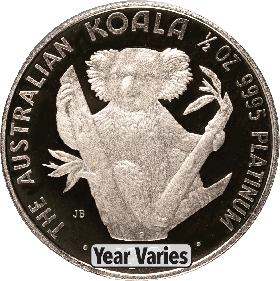 0.5 oz Platinum Koala, reverse