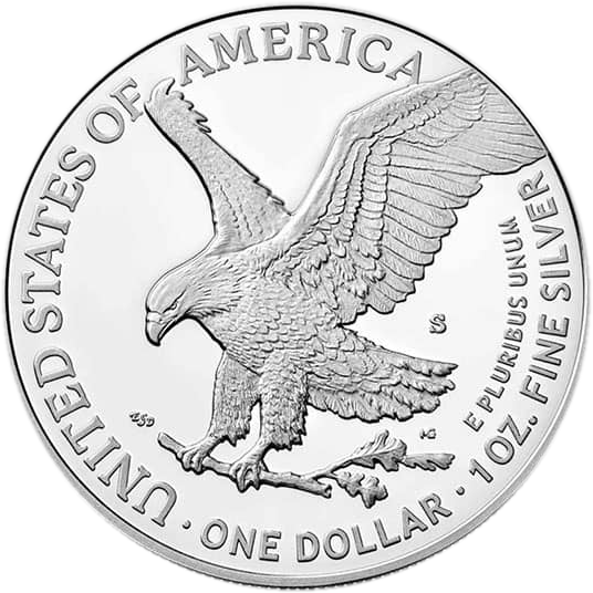 1 oz Silver Proof American Eagle, reverse