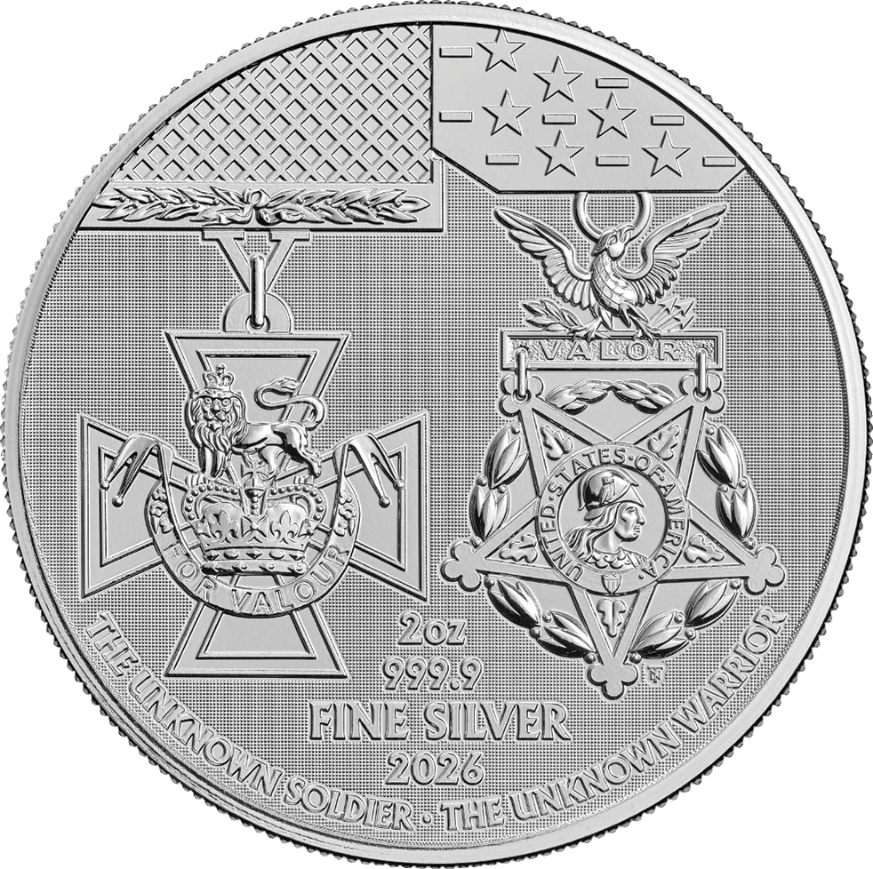 2 oz Silver Victoria Cross and Medal of Honour 2026, reverse